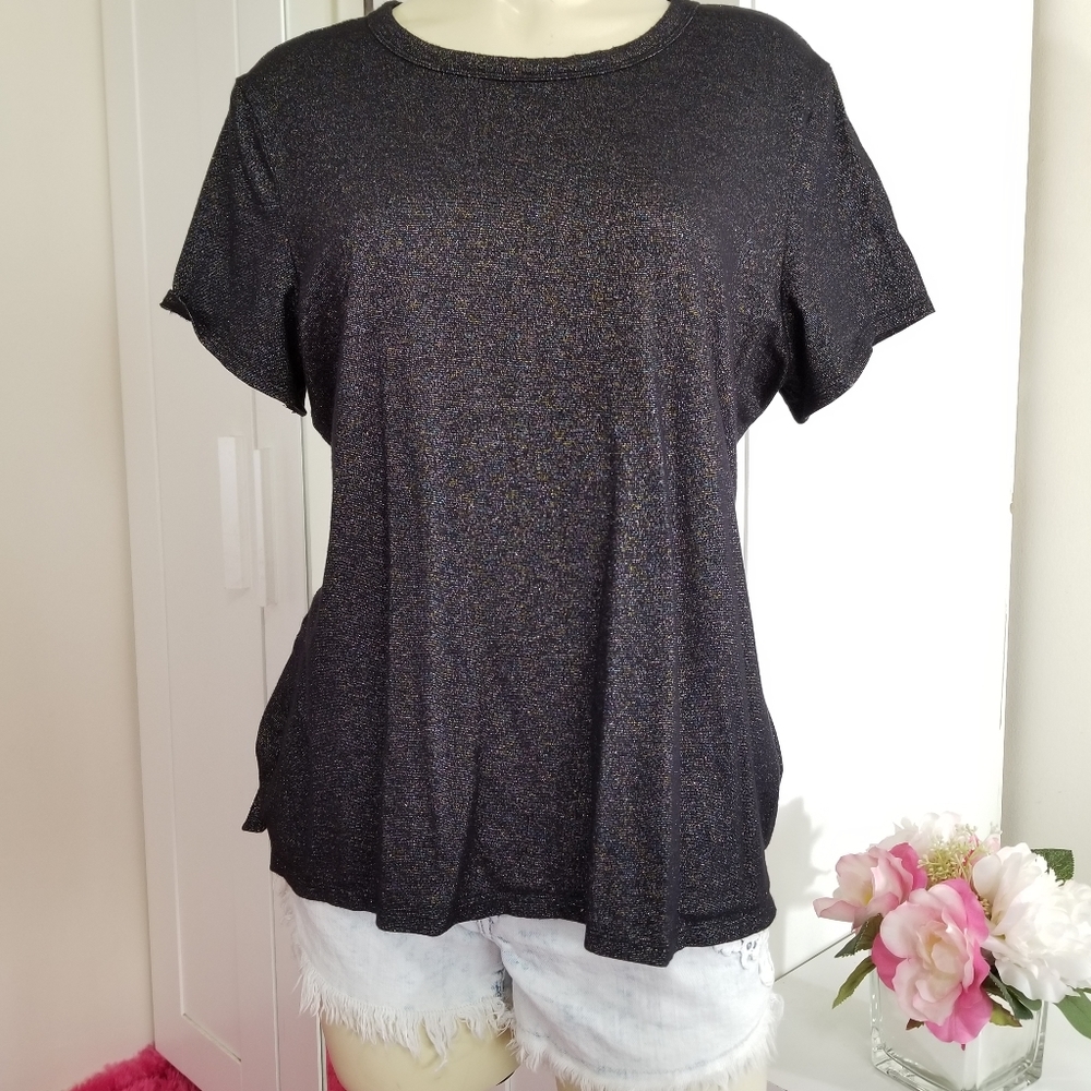 Old Navy Black Metallic Sparkly Comfy Tshirt